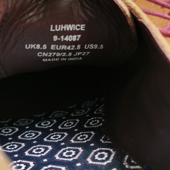 Mens Ted Baker tan leather suede oxfords with pink laces. Size 9.5 - Picture 5 of 9